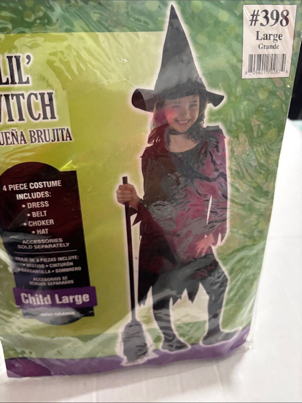 Kids Costume - lil Witch Black and Purple Dress with Hat